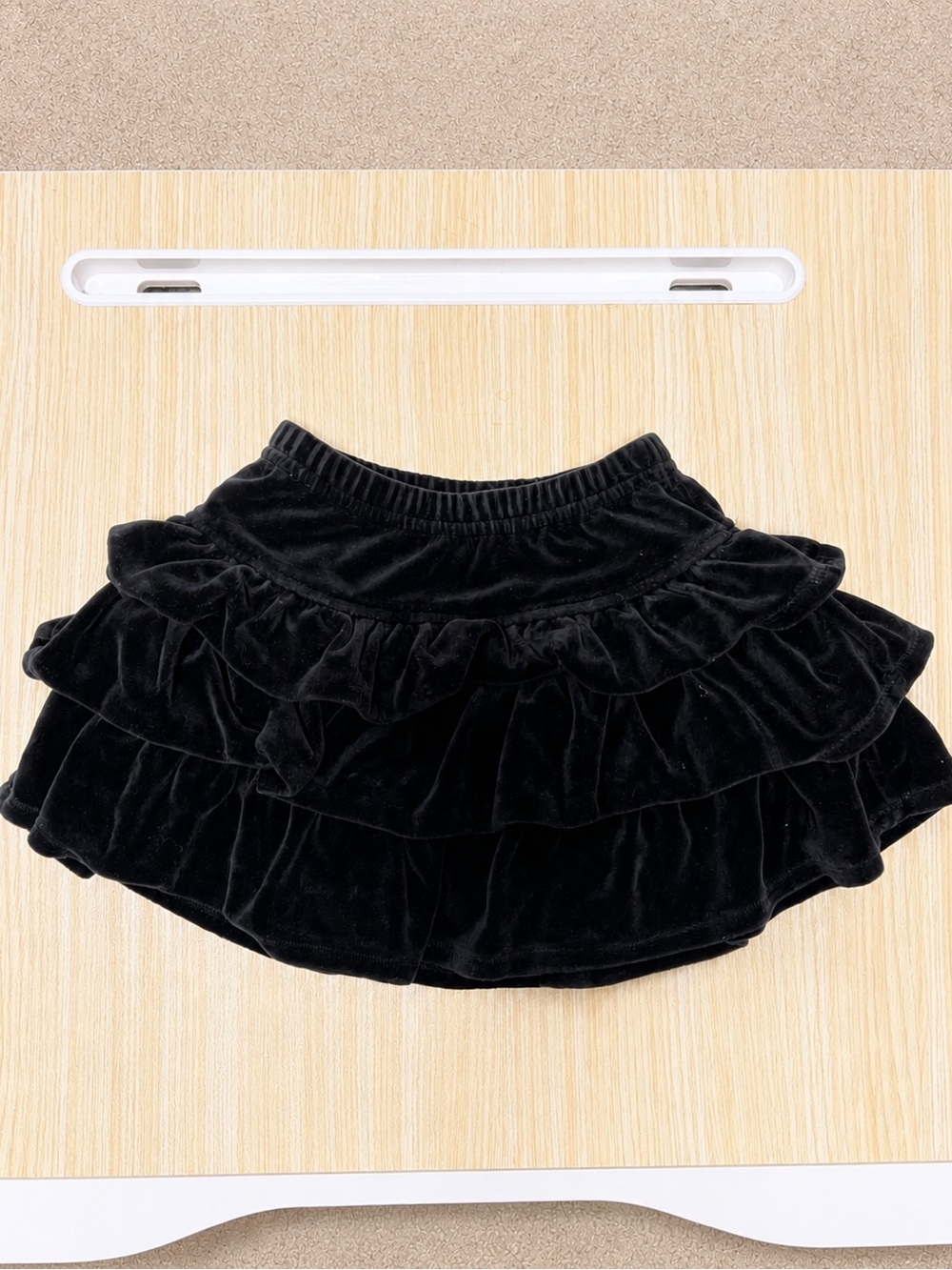 Hanna Andersson Black Velour Velvet Tiered Ruffle Holiday Skirt 80 18-24M